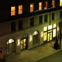 Night view of restored stonework